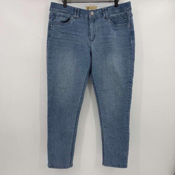 Democracy Jeans Women 14 Blue Light Wash Denim Stretch Ab Technology Skinny - Picture 1 of 15